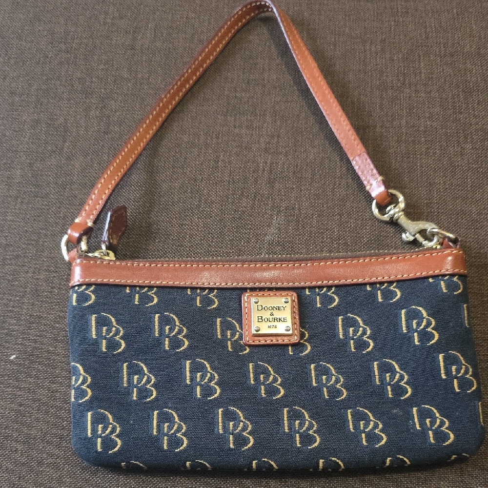 Dooney & Bourke Black and Tan Wristlet